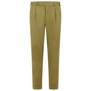 Pt01 'Rebel' Green Stretch Cotton Pants Men